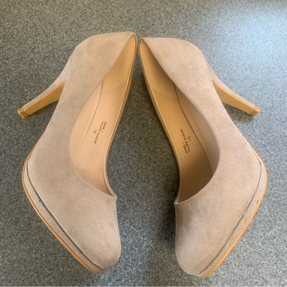 Bella Marie | Suede Pumps | Taupe heels | High Heel Shoe | Size 10 - Picture 5 of 8